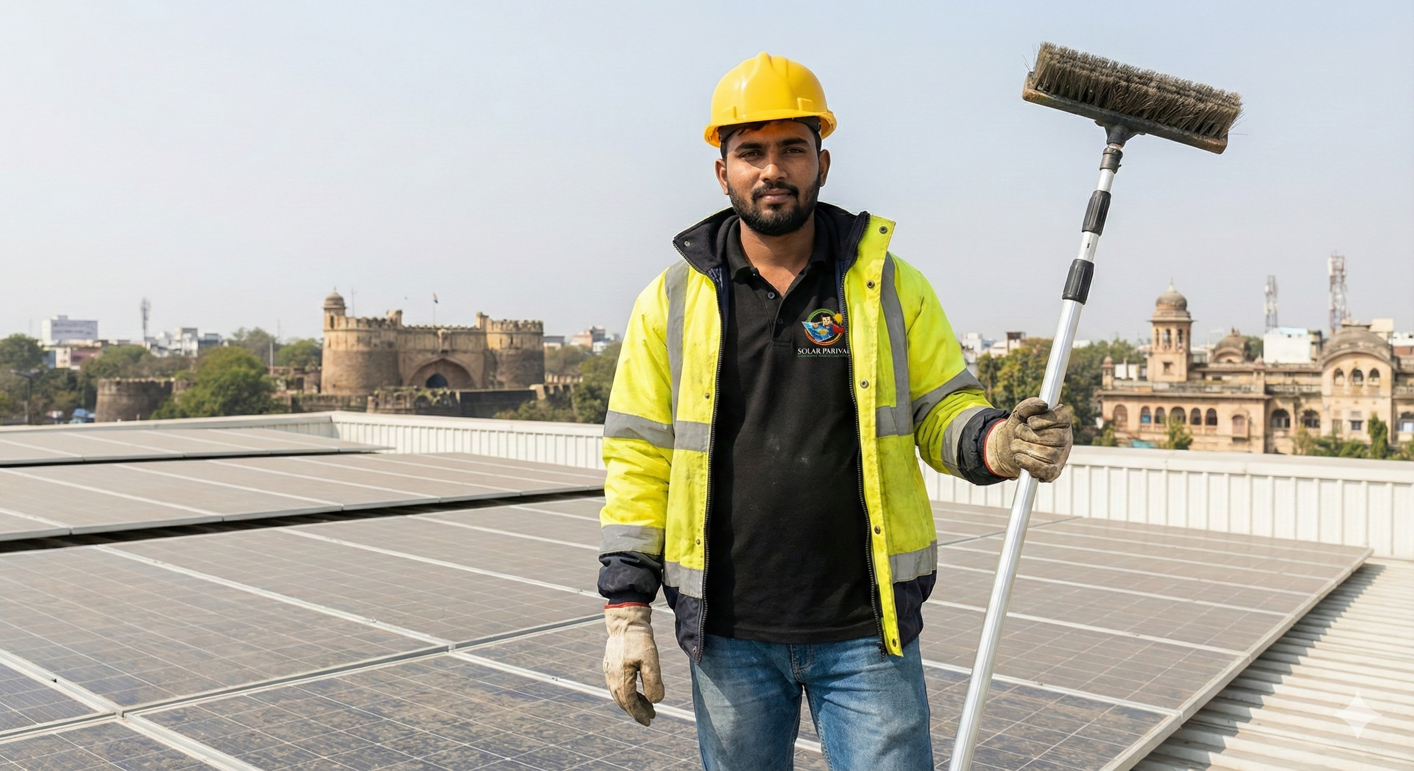 Solar panel cleaning — our work